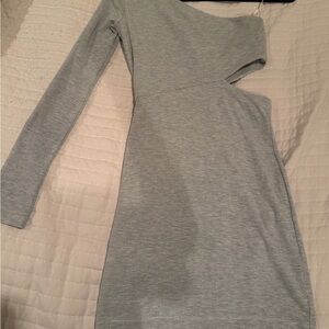 BCBGeneration Light Gray One-Shoulder Dress